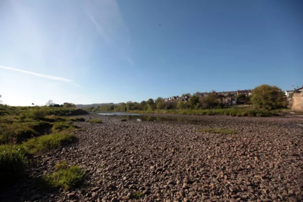 dry river at Corbridge. Photo from Evening Chronicle