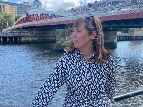 Sophia Stovall looking out onto the River Tyne in Newcastle